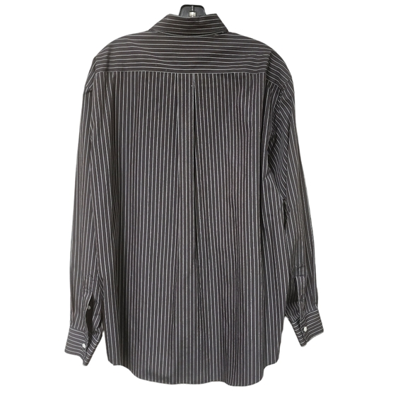 Roundtree & Yorke Gold Label Mens Stripe Shirt Long Sleeve Button Front Sz L - Picture 2 of 11